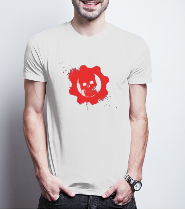 Gears Of War Crimson Omen Icon In Red With Skull T-Shirt