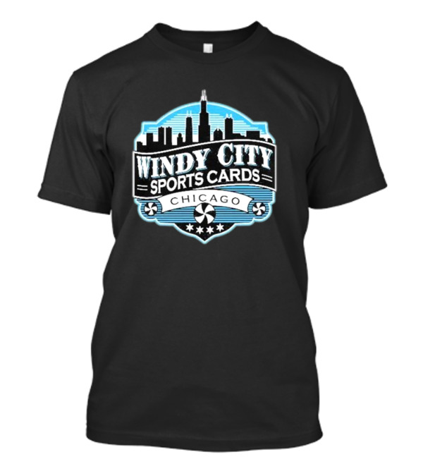 Windy City Sports Cards Chicago Skyline Badge T-Shirt