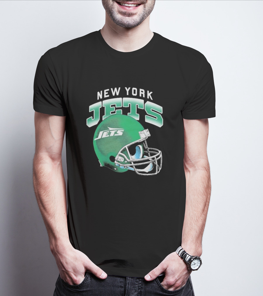 New York Jets Green Gradient Helmet T-Shirt