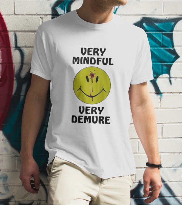Very Mindful Very Demure Bloodied Smiley Face Icon T-Shirt