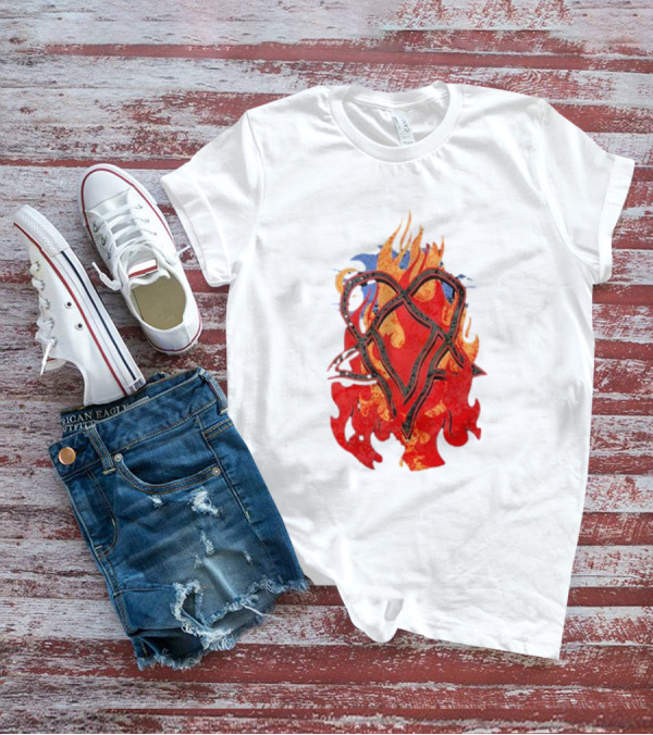 Ville Valo Heartagram Flames Touched By Fire T-Shirt