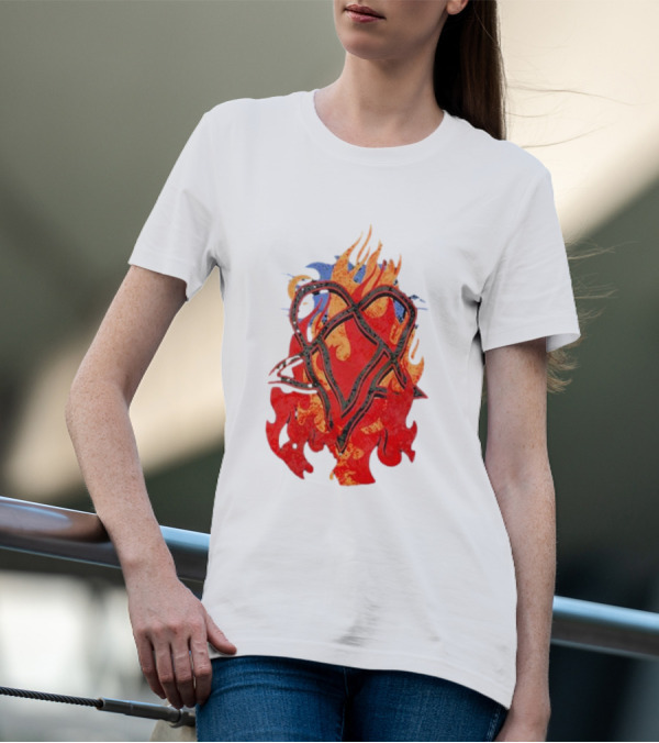 Ville Valo Heartagram Flames Touched By Fire T-Shirt