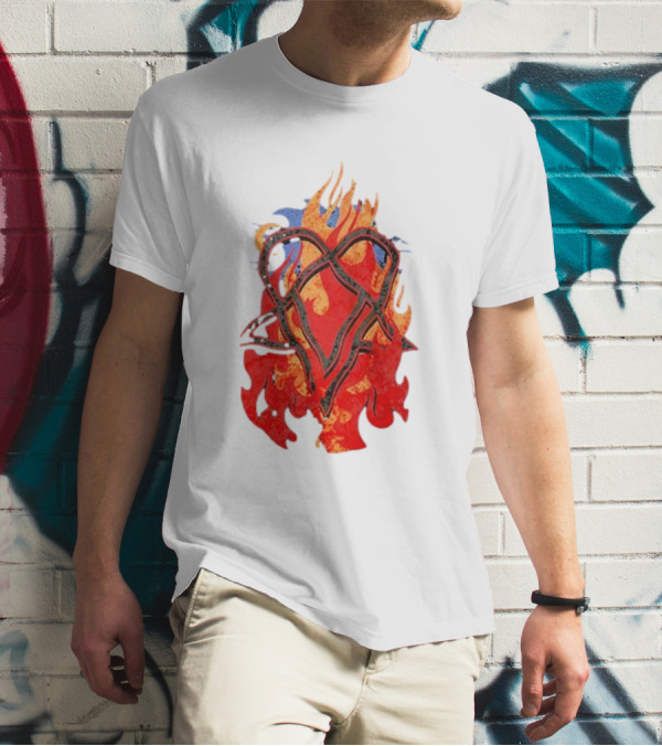 Ville Valo Heartagram Flames Touched By Fire T-Shirt