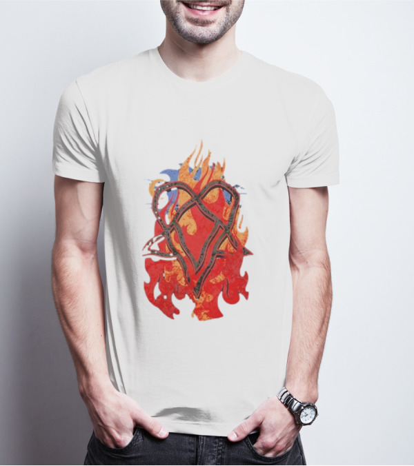 Ville Valo Heartagram Flames Touched By Fire T-Shirt