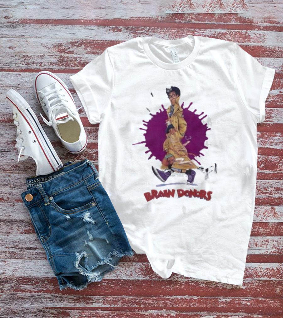 Brain Donors Retro 80’s Comedy Movie Characters Trench Coat Parade T-Shirt