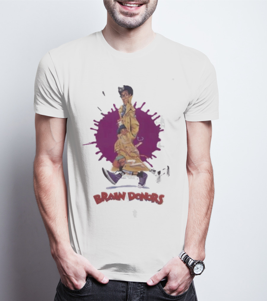Brain Donors Retro 80’s Comedy Movie Characters Trench Coat Parade T-Shirt