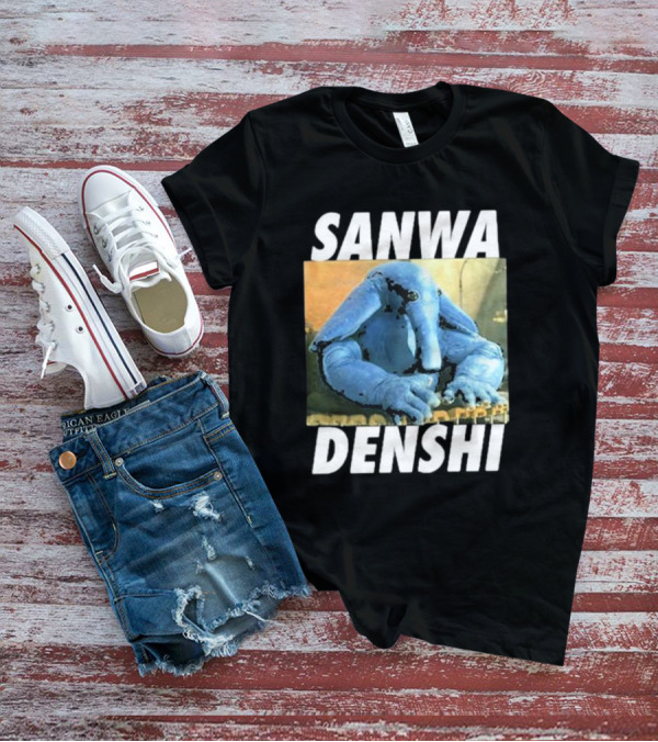 SANWA DENSHI Blue Elephant Playing Keyboards T-Shirt