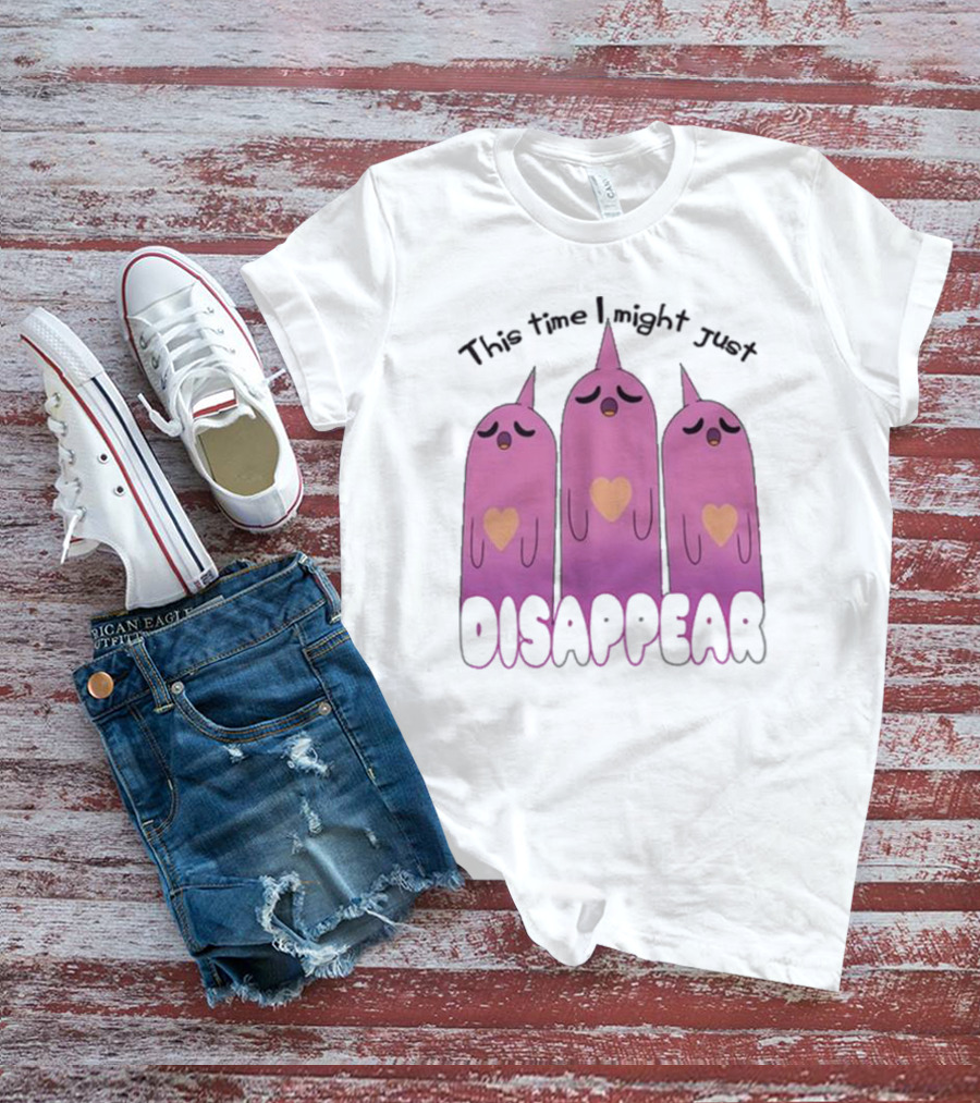 This Time I Might Just Disappear Pink Ghost Trio With Hearts T-Shirt