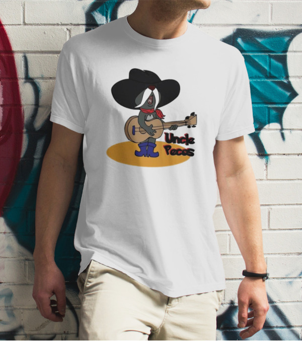 Tom And Jerry Uncle Pecos Playing Guitar With Big Black Hat And Red Scarf T-Shirt