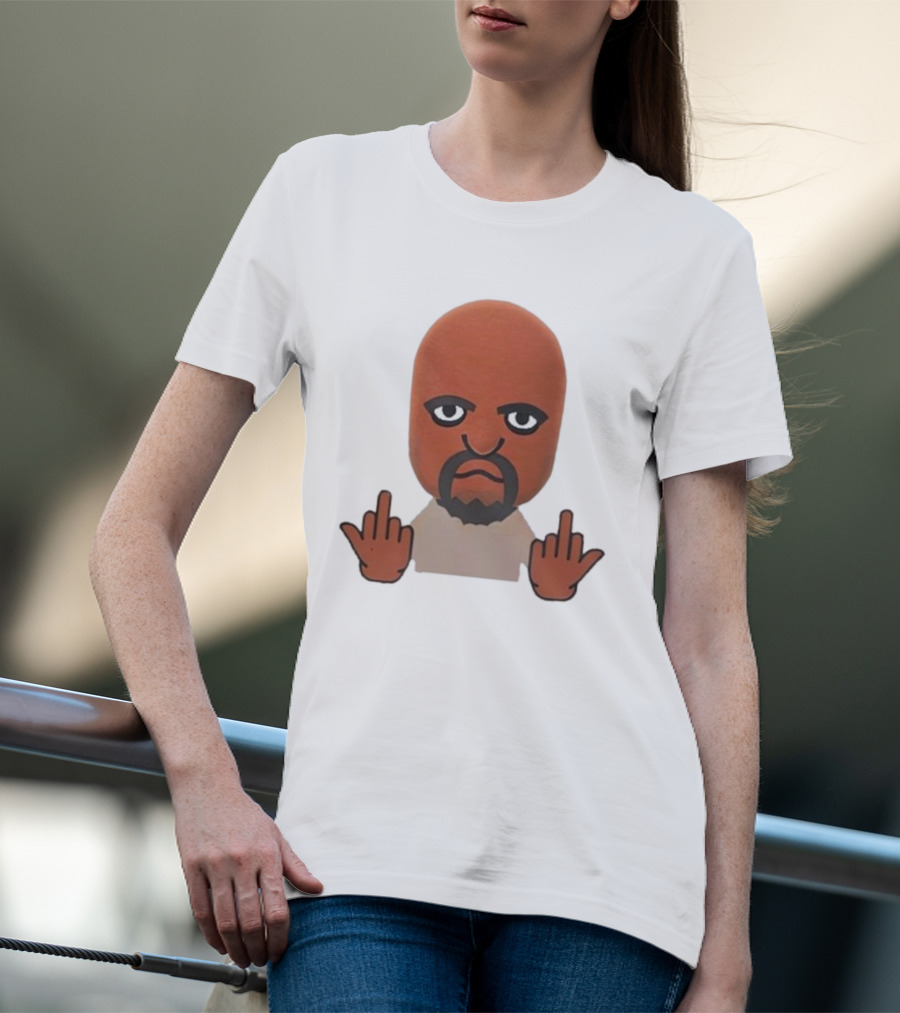 Mii Character Middle Finger Gesture Mood T-Shirt