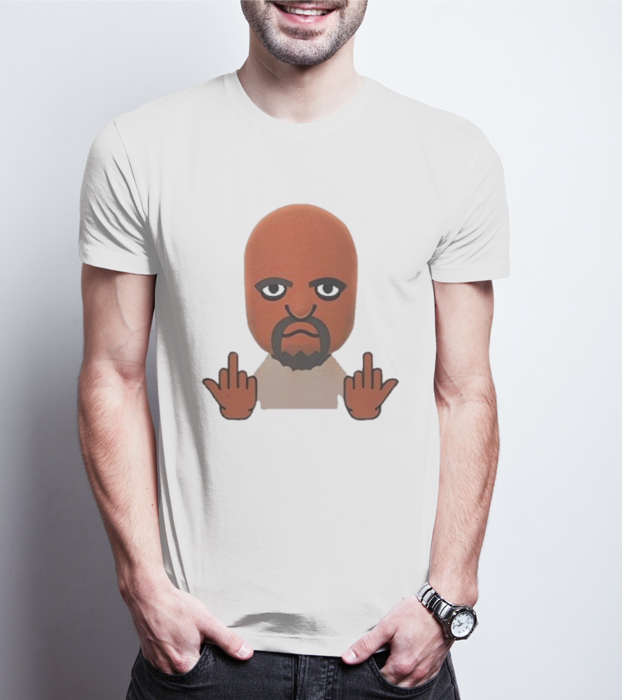 Mii Character Middle Finger Gesture Mood T-Shirt