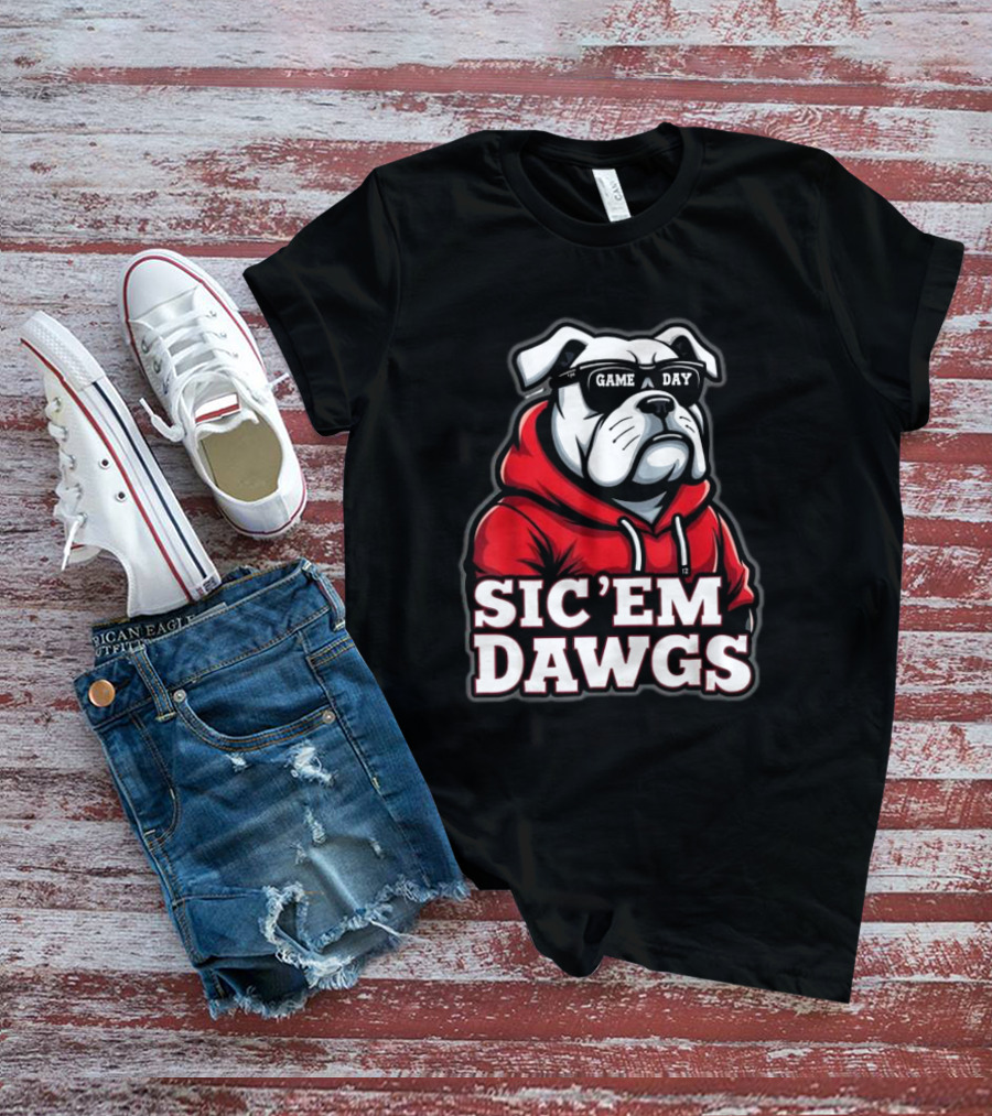 Sic'Em Dawgs Game Day Bulldogs Football Spirit Vintage T-Shirt