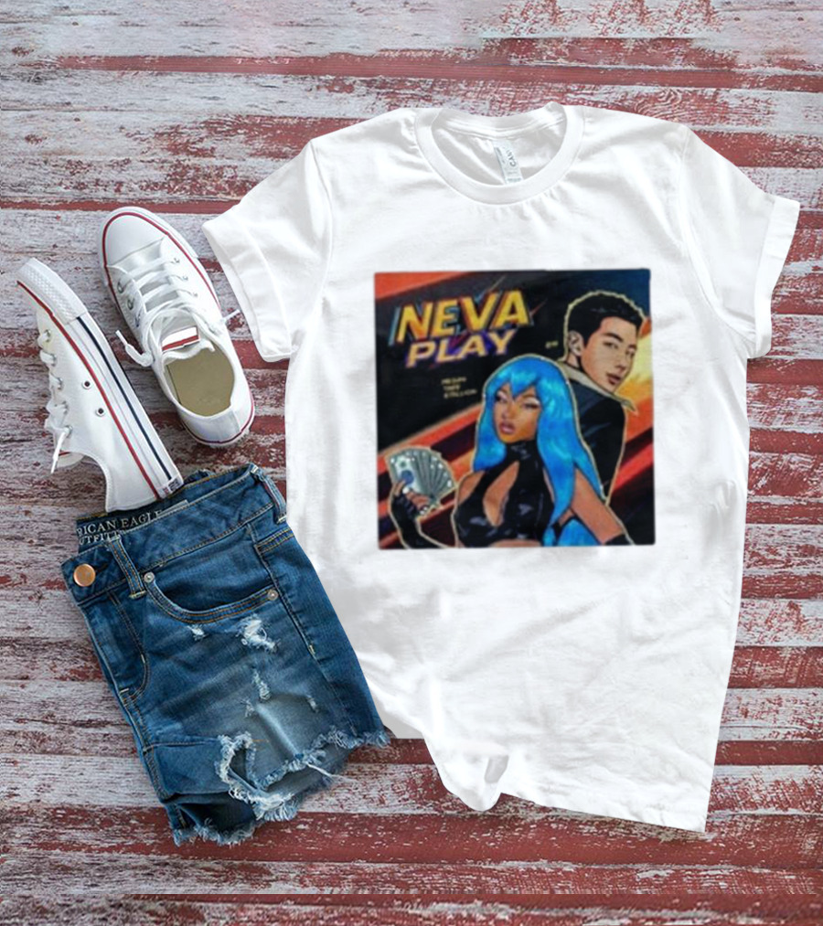 Megan Thee Stallion Rm Army Neva Play Comic Style Django Stylized Characters With Cards T-Shirt