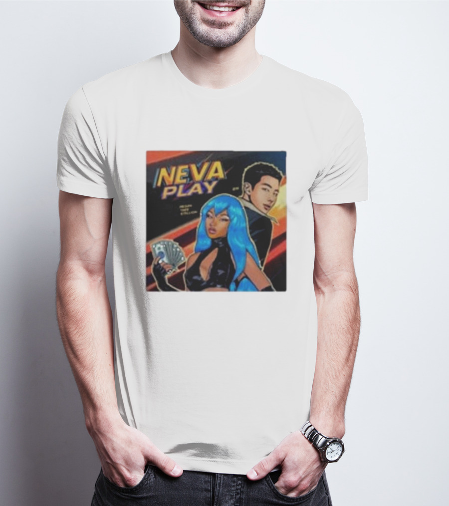 Megan Thee Stallion Rm Army Neva Play Comic Style Django Stylized Characters With Cards T-Shirt