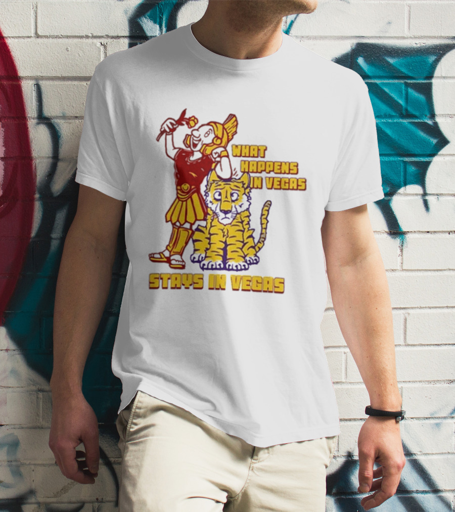 What Happens In Vegas Stays In Vegas Roman Gladiator Tiger T-Shirt