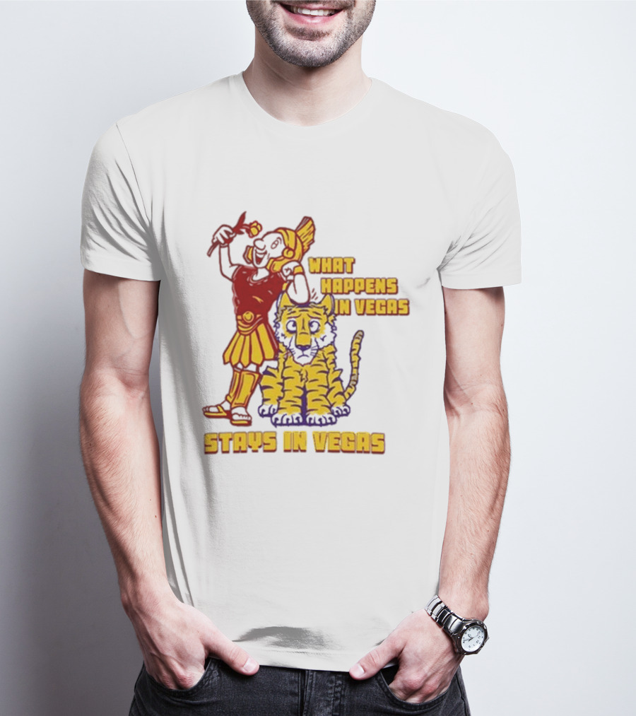 What Happens In Vegas Stays In Vegas Roman Gladiator Tiger T-Shirt