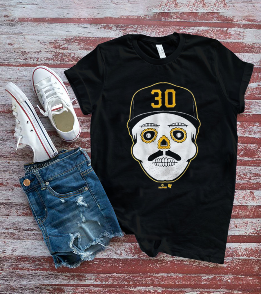 Paul Skenes Sugar Skull 30 Cap Black And Yellow T-Shirt