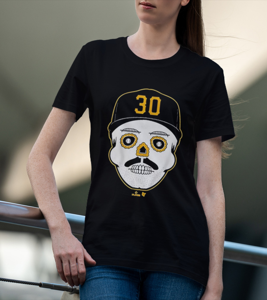Paul Skenes Sugar Skull 30 Cap Black And Yellow T-Shirt