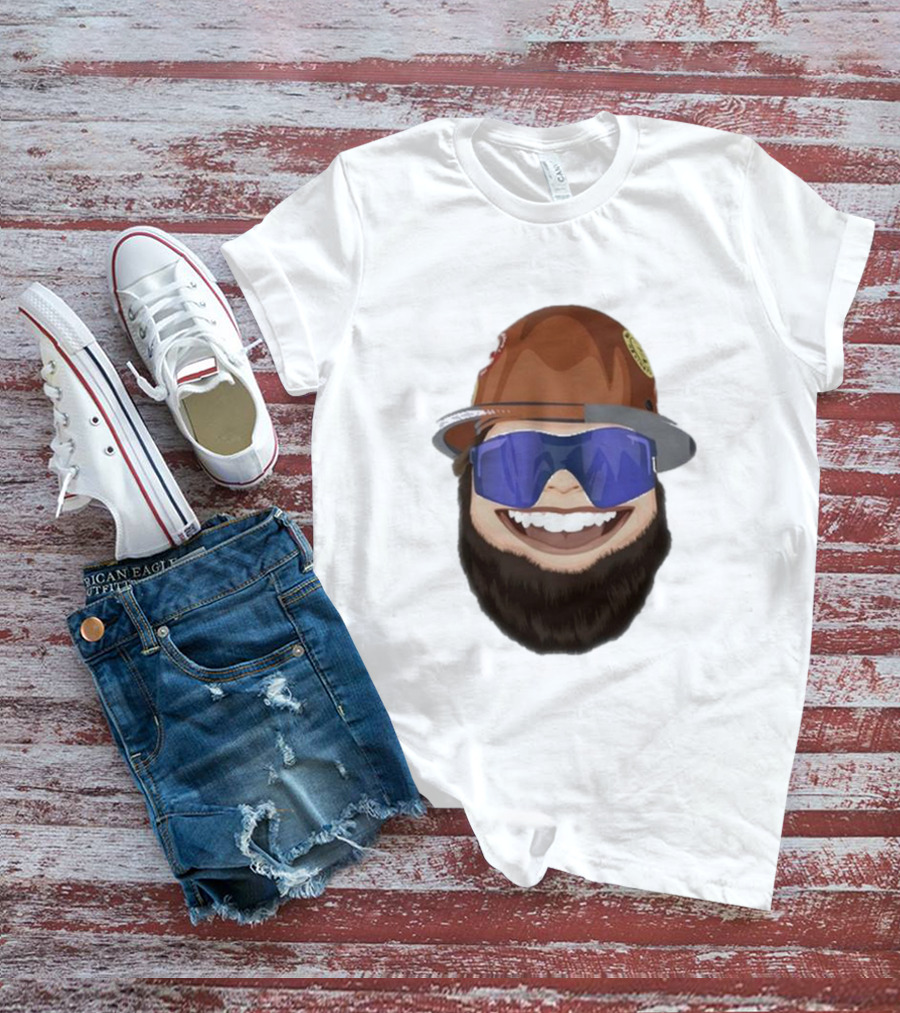 Ricky And The Boss Bearded Smiling Face With Sunglasses And Hard Hat T-Shirt