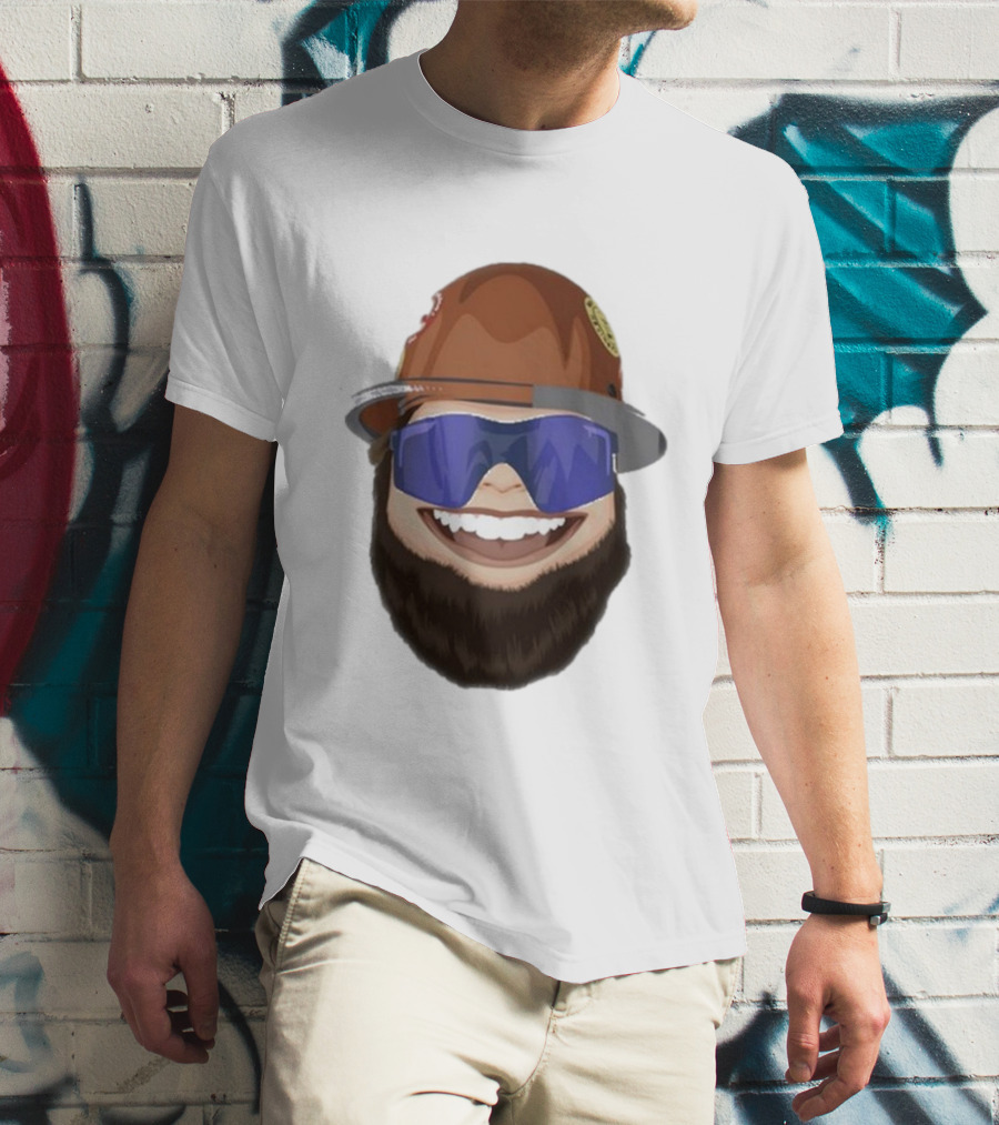 Ricky And The Boss Bearded Smiling Face With Sunglasses And Hard Hat T-Shirt