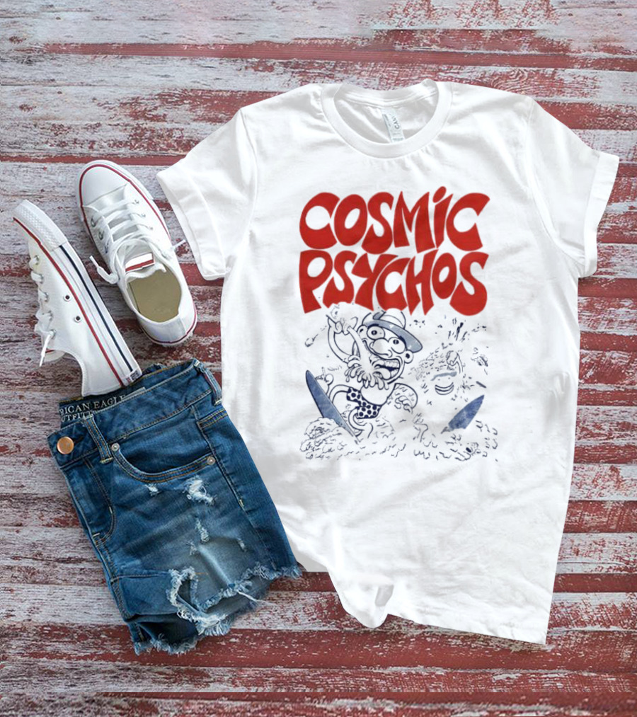 COSMIC PSYCHOS Cartoon Character Black And Red T-Shirt