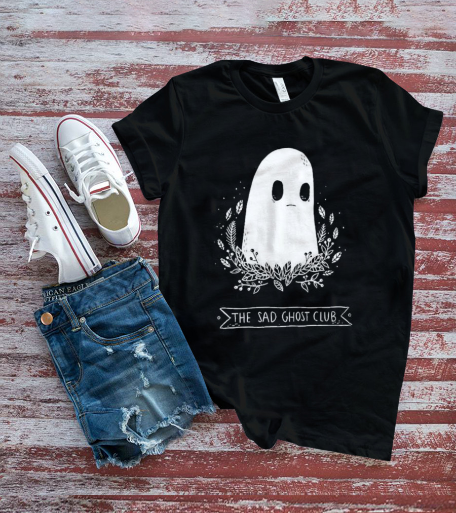 The Sad Ghost Club First Ever Ghost Surrounded By Floral Elements T-Shirt