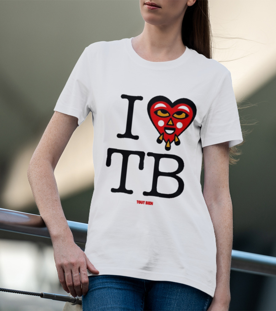 I Love TB Tout Bien Heart Face T-Shirt