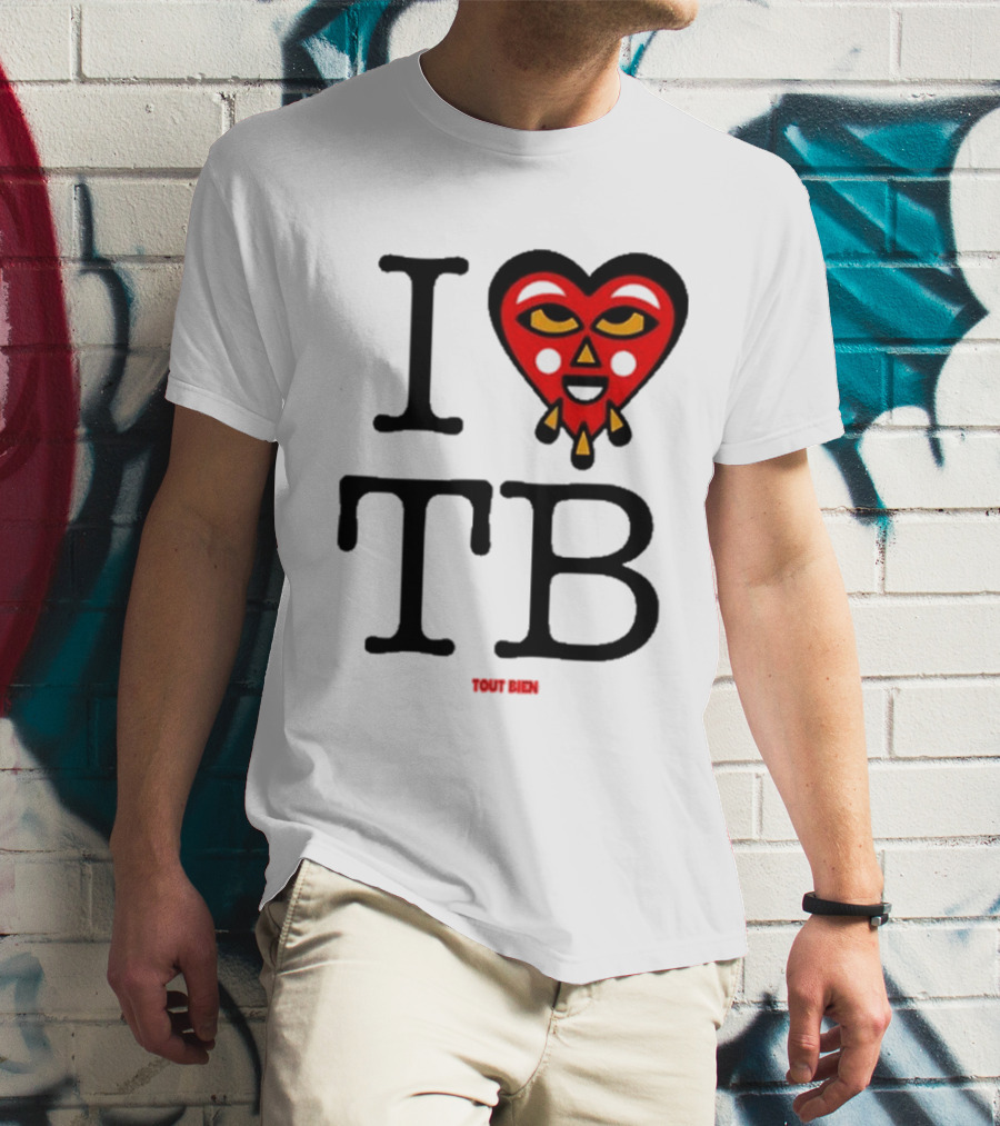 I Love TB Tout Bien Heart Face T-Shirt