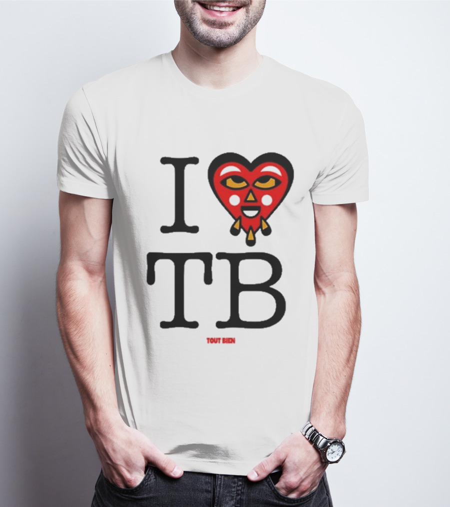 I Love TB Tout Bien Heart Face T-Shirt