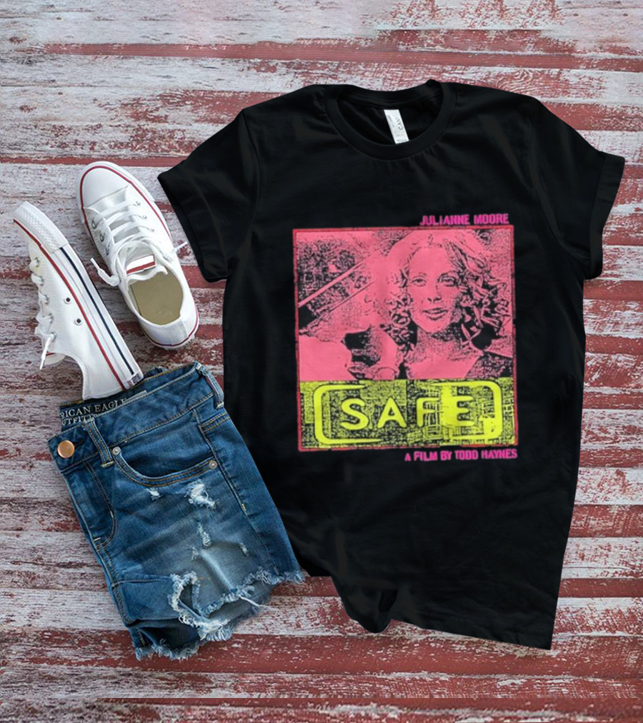 Julianne Moore Safe A Film By Todd Haynes Vintage Pink And Yellow Movie T-Shirt