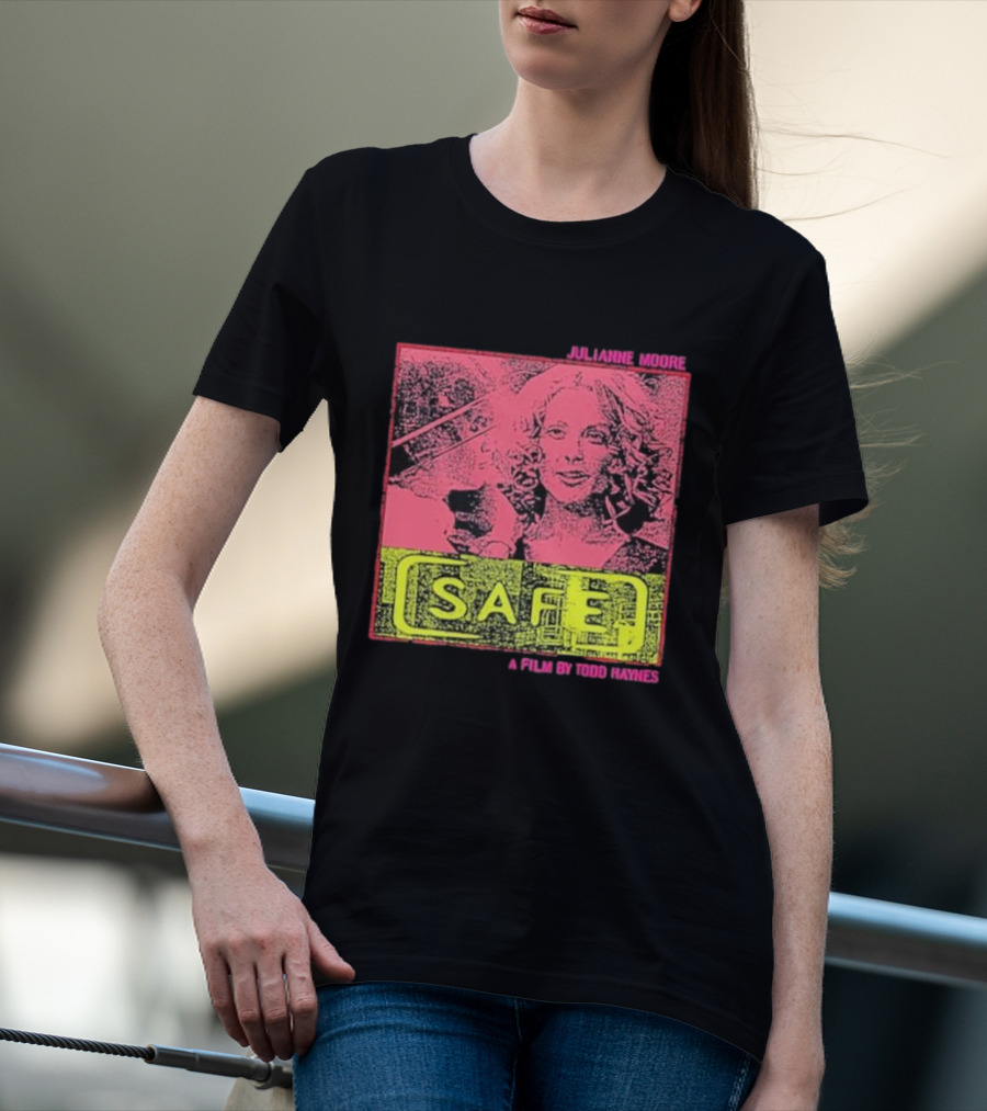 Julianne Moore Safe A Film By Todd Haynes Vintage Pink And Yellow Movie T-Shirt