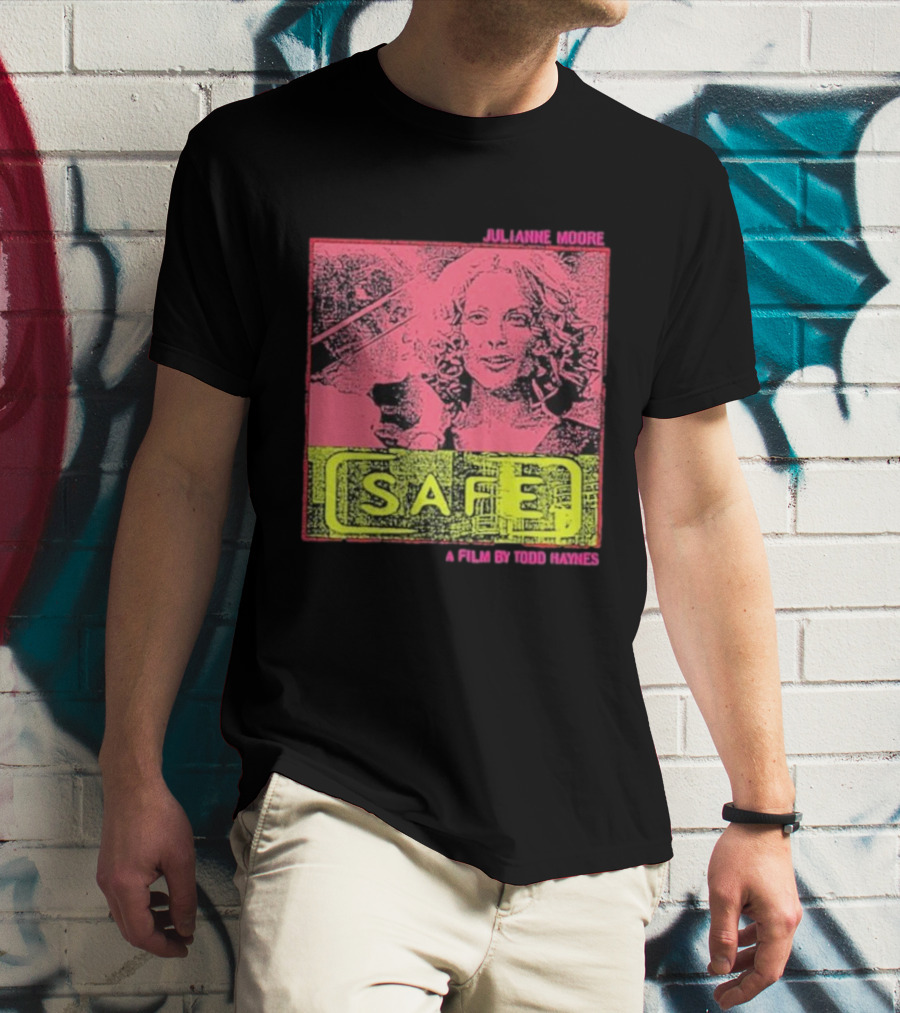 Julianne Moore Safe A Film By Todd Haynes Vintage Pink And Yellow Movie T-Shirt