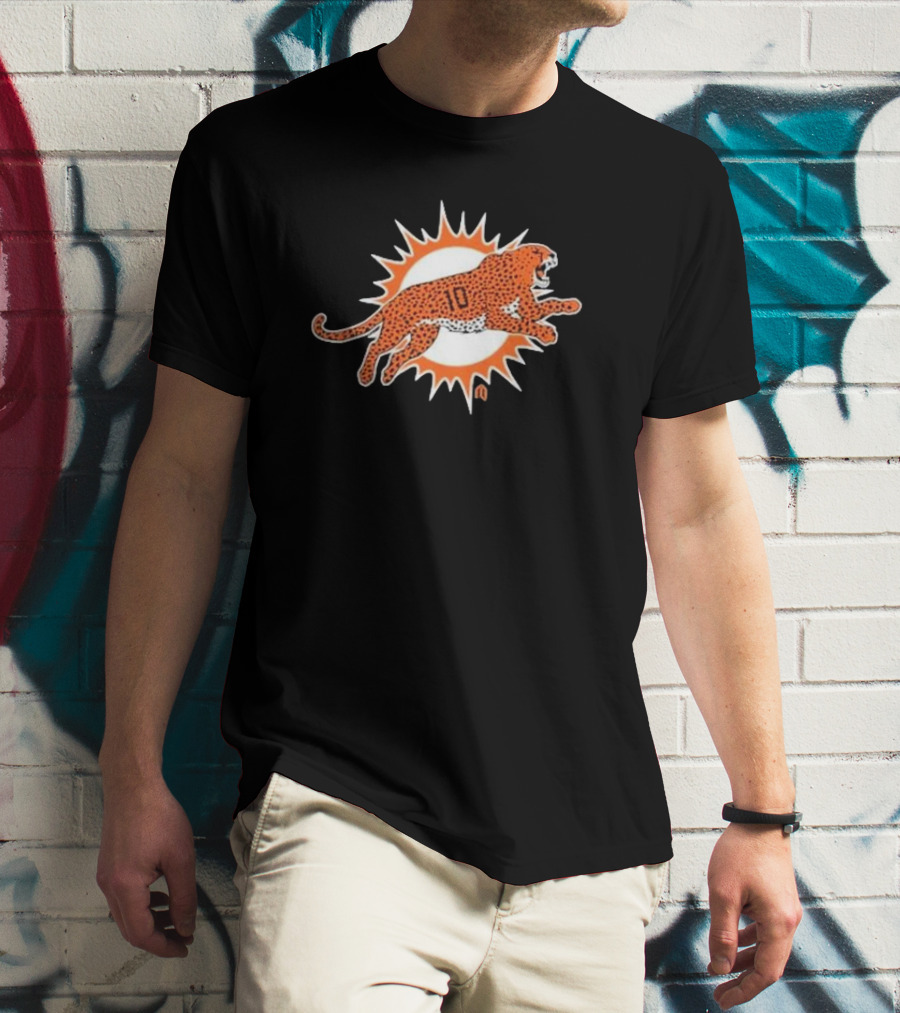 Miami Cheetah Leap Sunburst 10 T-Shirt