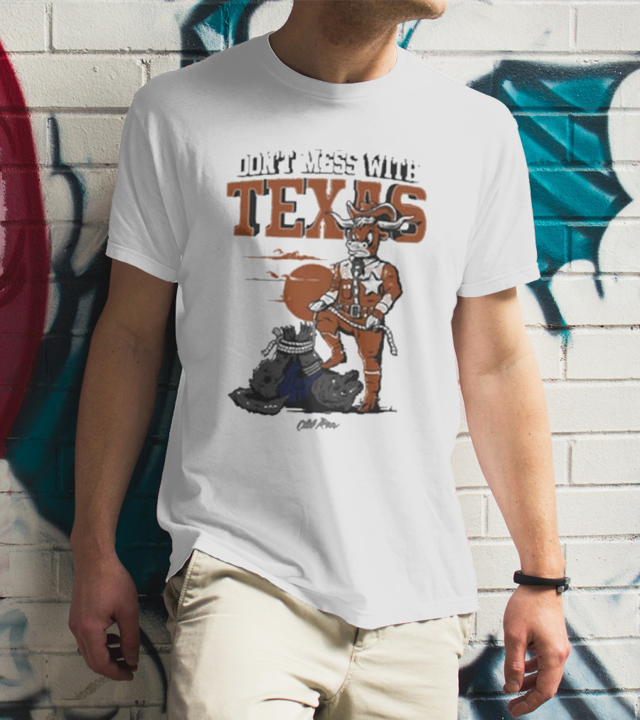 Don’t Mess With Texas Football Cowboy Stomping An Opponent T-Shirt