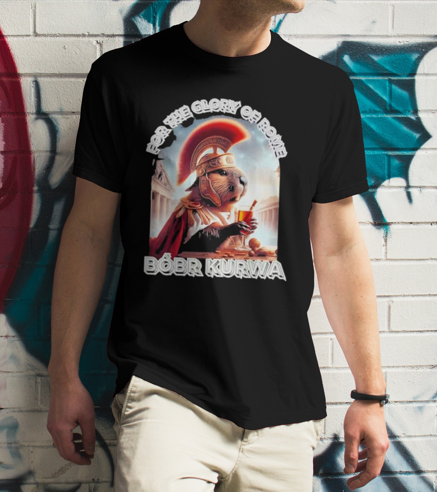 For The Glory Of Rome Bóbr Kurwa Roman Helmet Drink T-Shirt