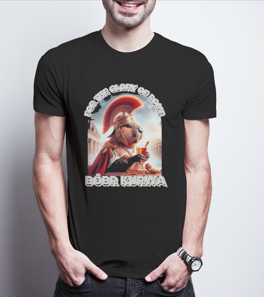 For The Glory Of Rome Bóbr Kurwa Roman Helmet Drink T-Shirt
