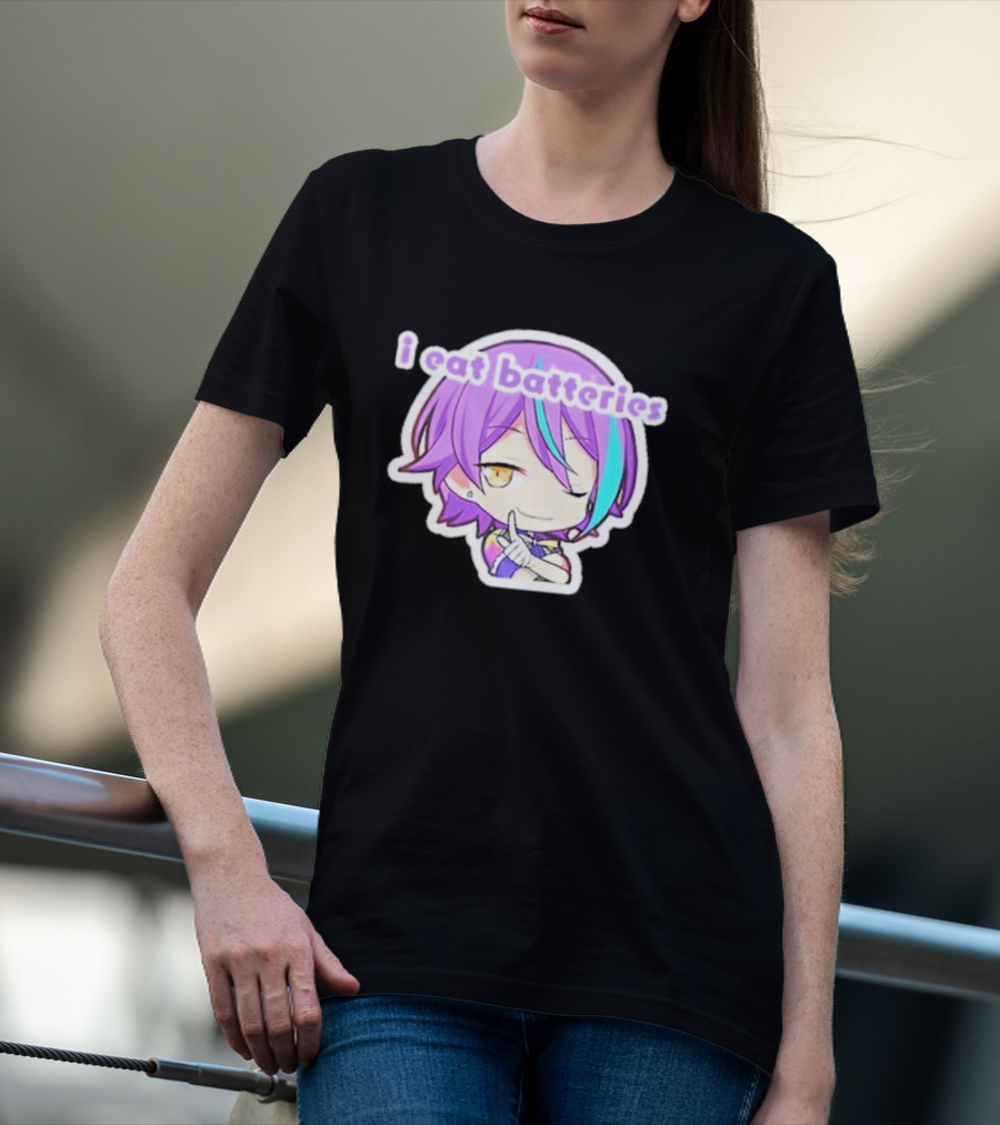 Rui Kamishiro I Eat Batteries Project Sekai Chibi Character T-Shirt