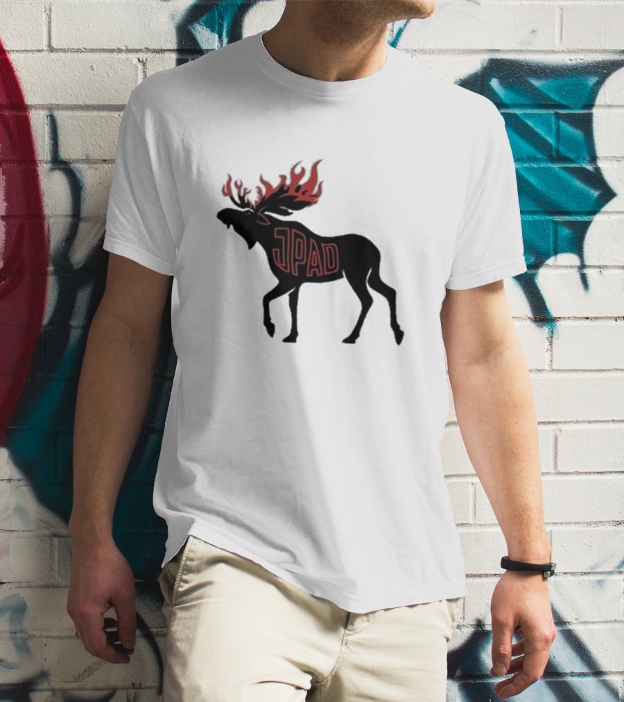 Jared Jpad Moose With Flaming Antlers T-Shirt