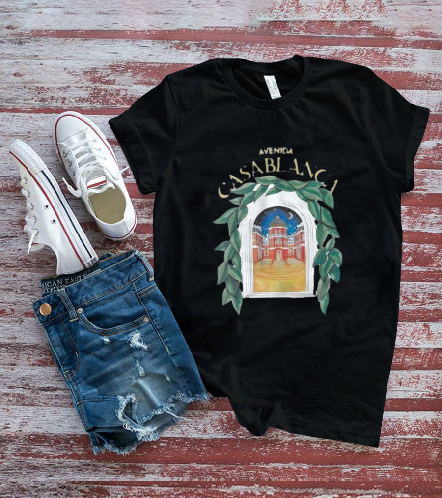 Casablanca Avenida Night Scene With Moonlit Architectural View T-Shirt