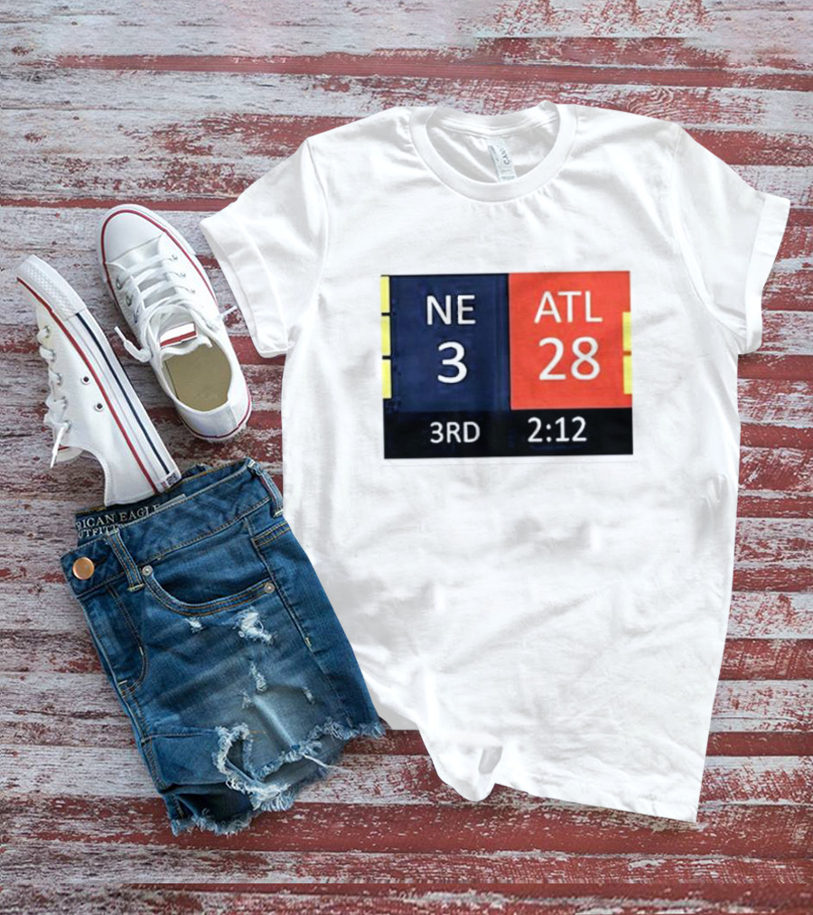 Cowboys Fan Wearing NE 3 ATL 28 3RD 2:12 T-Shirt