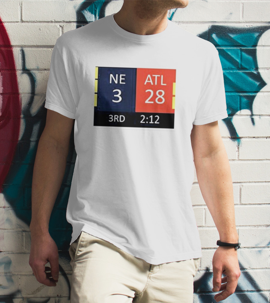 Cowboys Fan Wearing NE 3 ATL 28 3RD 2:12 T-Shirt