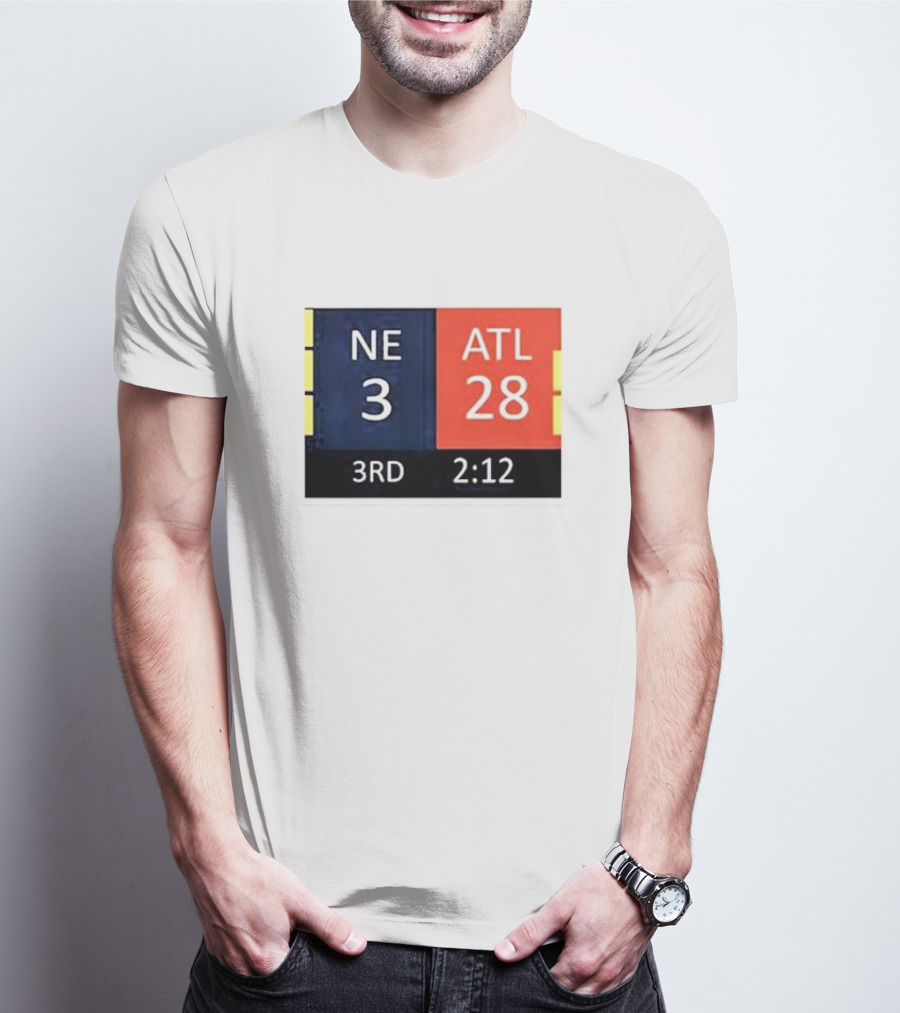 Cowboys Fan Wearing NE 3 ATL 28 3RD 2:12 T-Shirt