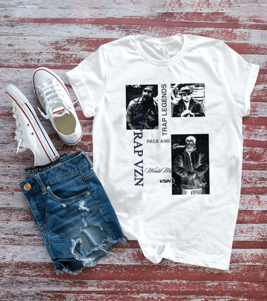 USA Trap VZN Trap Legends Pack And Flip Games World Wide VSN T-Shirt