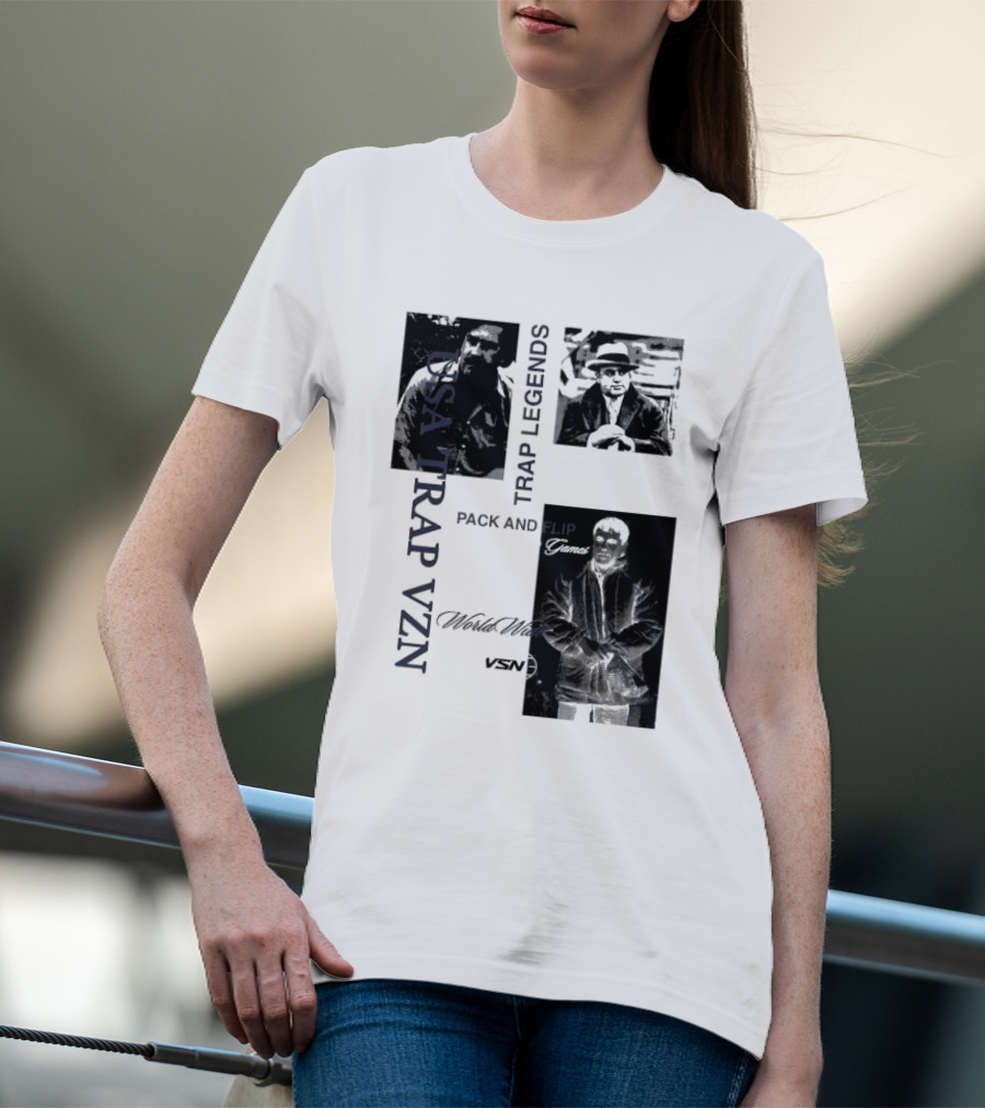 USA Trap VZN Trap Legends Pack And Flip Games World Wide VSN T-Shirt