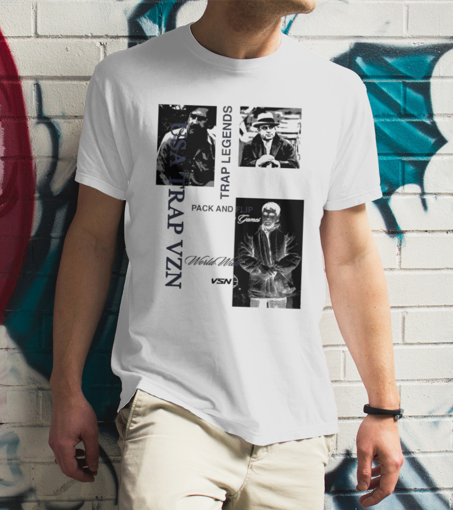 USA Trap VZN Trap Legends Pack And Flip Games World Wide VSN T-Shirt