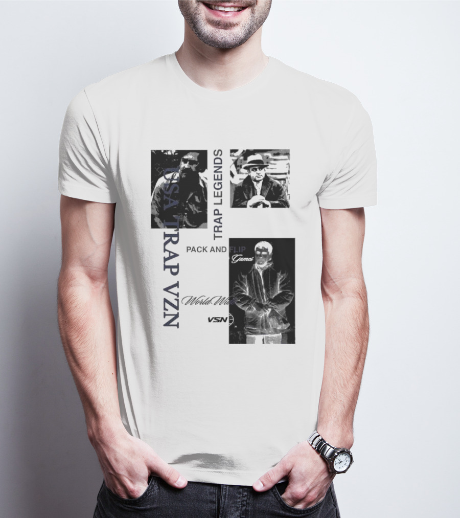 USA Trap VZN Trap Legends Pack And Flip Games World Wide VSN T-Shirt