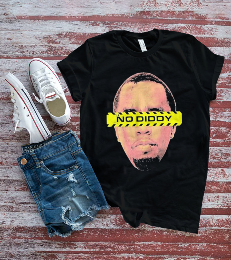 Imtaitianaj Creative Text No Diddy Caution Overlay T-Shirt