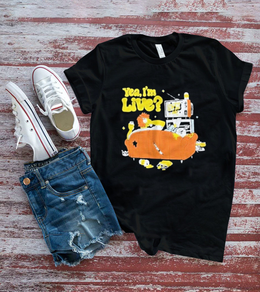 The Simpsons Yea I'm Live Funny Couch Potato Scene T-Shirt