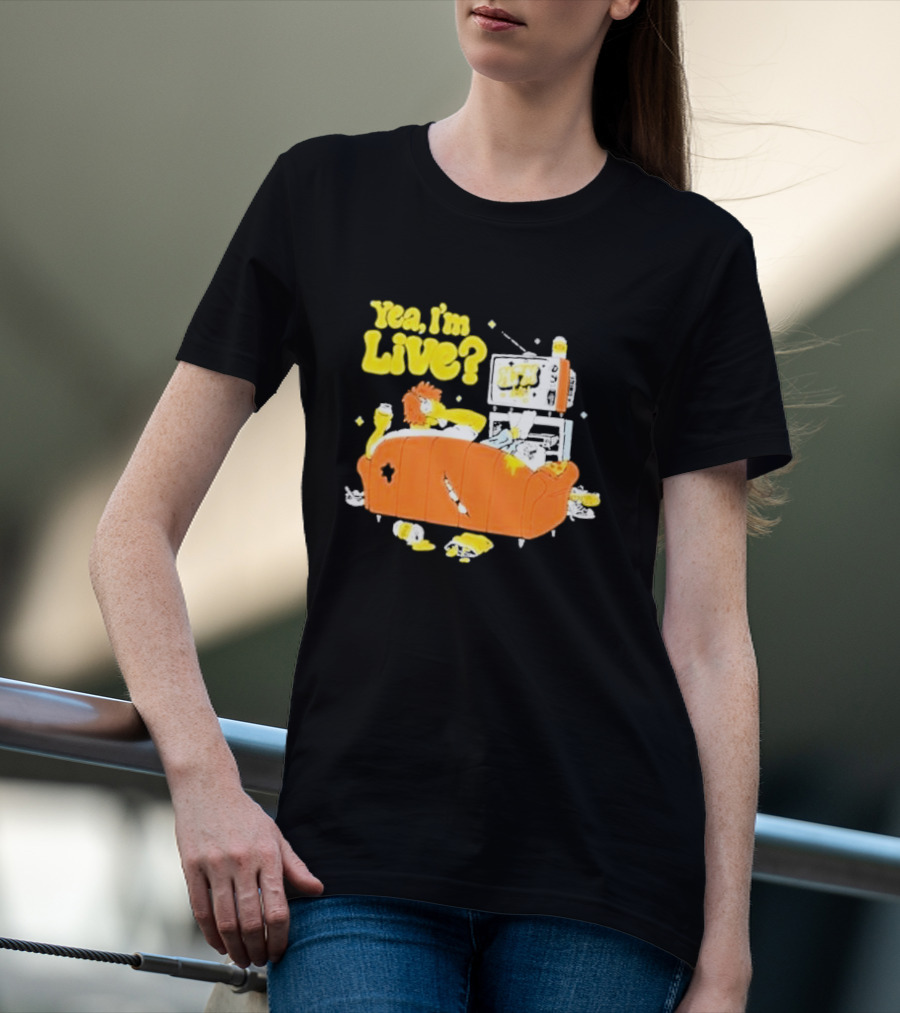 The Simpsons Yea I'm Live Funny Couch Potato Scene T-Shirt