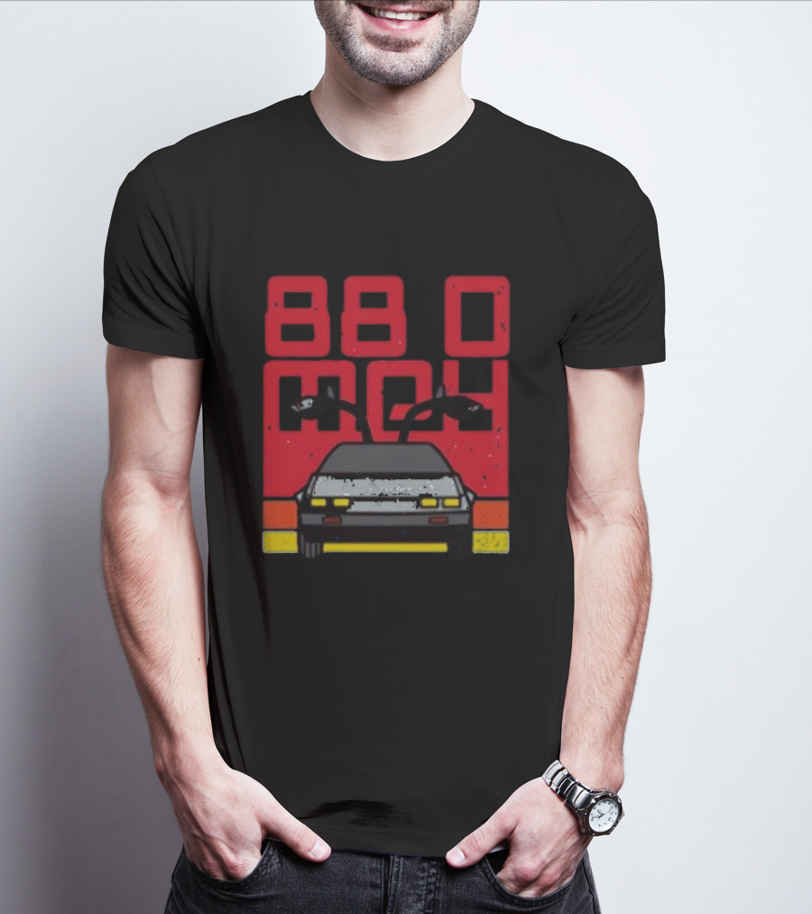 Back To The Future 88MPH DeLorean Time Machine Musical Retro T-Shirt
